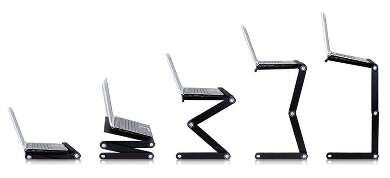 5 different height: the adjustable height stand